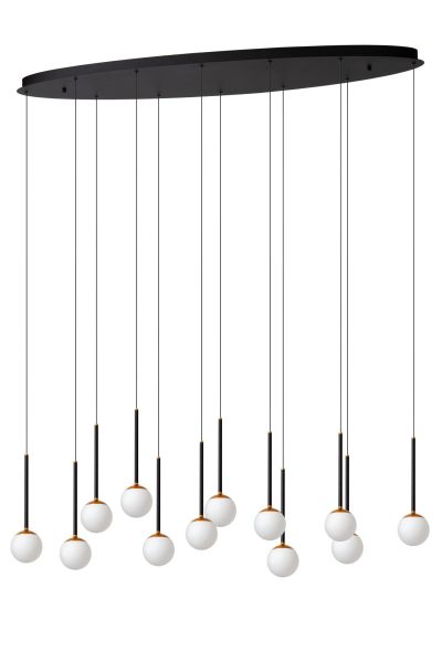 Lucide CALINA - Pendant light - LED Dim. - CCT - 12x7W 2200K/3300K - With replaceable LED module - Black - Premium
